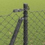 Valla de eslabones de cadena con postes Gris 1.2 x 10 m Acero