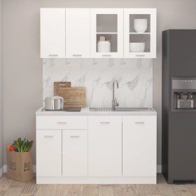 4-teiliges Küchenmöbel-Set aus Holzwerkstoff weiß von vidaXL, Küchenschränke - Ref: Foro24-3067655, Preis: 270,54 €, Rabatt: %