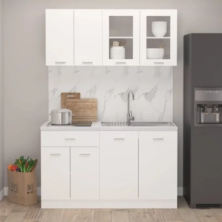 4-teiliges Küchenmöbel-Set aus Holzwerkstoff weiß von vidaXL, Küchenschränke - Ref: Foro24-3067655, Preis: 264,14 €, Rabatt: %