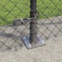 Valla de eslabones de cadena con postes Gris 1.6 x 10 m Acero