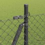 Valla de eslabones de cadena con postes Gris 1.6 x 10 m Acero