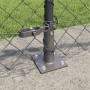 Valla de eslabones de cadena con postes Gris 0.4 x 10 m Acero