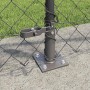 Valla de eslabones de cadena con postes Gris 1 x 10 m Acero
