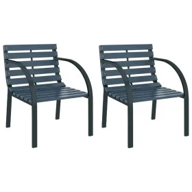 Garden chairs 2 units gray wood by vidaXL, Garden chairs - Ref: Foro24-47938, Price: 120,64 €, Discount: %