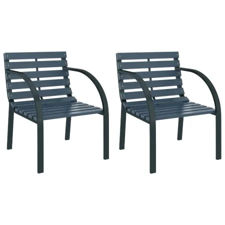 Garden chairs 2 units gray wood by vidaXL, Garden chairs - Ref: Foro24-47938, Price: 118,85 €, Discount: %