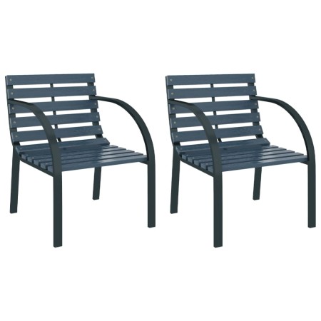 Sillas de jardín 2 unidades madera gris de vidaXL, Sillas de jardín - Ref: Foro24-47938, Precio: 119,68 €