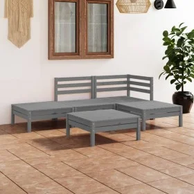 Gartenmöbel-Set 5-teilig aus massivem grauem Kiefernholz von vidaXL, Gartensets - Ref: Foro24-3082624, Preis: 245,90 €, Rabat...