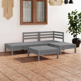 Gartenmöbel-Set 5-teilig aus massivem grauem Kiefernholz von vidaXL, Gartensets - Ref: Foro24-3082624, Preis: 249,13 €, Rabat...