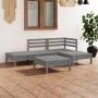 Gartenmöbel-Set 5-teilig aus massivem grauem Kiefernholz von vidaXL, Gartensets - Ref: Foro24-3082624, Preis: 245,90 €, Rabat...