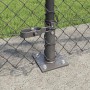 Valla de eslabones de cadena con postes Gris 0.8 x 25 m Acero