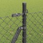 Valla de eslabones de cadena con postes Gris 0.8 x 25 m Acero