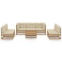 Gartenmöbel 8-teilig mit Kissen aus massivem Kiefernholz von vidaXL, Gartensets - Ref: Foro24-3076477, Preis: 782,07 €, Rabat...