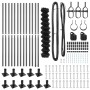 Valla de eslabones de cadena con postes Gris 0.8 x 25 m Acero