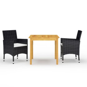 Black 3-Piece Garden Dining Set by vidaXL, Garden sets - Ref: Foro24-3067667, Price: 240,78 €, Discount: %