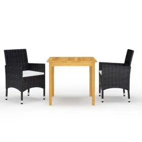 Black 3-Piece Garden Dining Set by vidaXL, Garden sets - Ref: Foro24-3067667, Price: 246,63 €, Discount: %