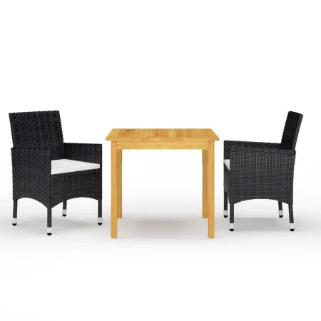 Juego de comedor de jardín de 3 piezas negro de vidaXL, Conjuntos de jardín - Ref: Foro24-3067667, Precio: 246,37 €, Descuent...
