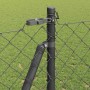 Valla de eslabones de cadena con postes Gris 1.2 x 25 m Acero