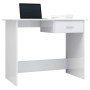 Schreibtisch aus glänzend weißer Spanplatte, 100 x 50 x 76 cm von vidaXL, Schreibtische - Ref: Foro24-800555, Preis: 60,54 €,...