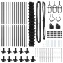 Valla de eslabones de cadena con postes Gris 1.6 x 25 m Acero