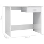Schreibtisch aus glänzend weißer Spanplatte, 100 x 50 x 76 cm von vidaXL, Schreibtische - Ref: Foro24-800555, Preis: 60,54 €,...