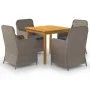 Juego de comedor para jardín 5 piezas marrón de vidaXL, Conjuntos de jardín - Ref: Foro24-3067727, Precio: 634,29 €, Descuent...