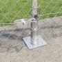 Valla de eslabones de cadena con postes Plateado 1 x 10 m Acero