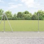 Valla de eslabones de cadena con postes Plateado 1.2 x 10 m
