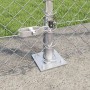 Valla de eslabones de cadena con postes Plateado 1.5 x 10 m
