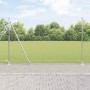 Valla de eslabones de cadena con postes Plateado 1.6 x 10 m