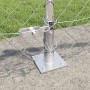 Valla de eslabones de cadena con postes Plateado 0.4 x 10 m