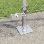 Valla de eslabones de cadena con postes Plateado 1 x 10 m Acero