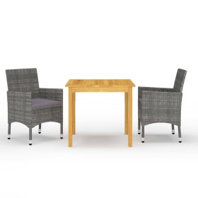 Gray 3-Piece Garden Dining Set by vidaXL, Garden sets - Ref: Foro24-3067668, Price: 239,70 €, Discount: %