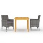 Gray 3-Piece Garden Dining Set by vidaXL, Garden sets - Ref: Foro24-3067668, Price: 239,70 €, Discount: %