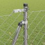 Valla de eslabones de cadena con postes Plateado 1.2 x 10 m