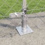 Valla de eslabones de cadena con postes Plateado 1.4 x 10 m
