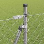 Valla de eslabones de cadena con postes Plateado 1.4 x 10 m