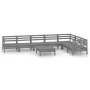 Juego de muebles de jardín 8 piezas madera maciza de pino gris de vidaXL, Conjuntos de jardín - Ref: Foro24-3083021, Precio: ...