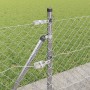 Valla de eslabones de cadena con postes Plateado 0.4 x 25 m