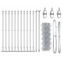 Valla de eslabones de cadena con postes Plateado 0.4 x 25 m