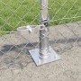 Valla de eslabones de cadena con postes Plateado 0.6 x 25 m