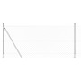 Valla de eslabones de cadena con postes Plateado 0.8 x 25 m