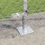 Valla de eslabones de cadena con postes Plateado 1.2 x 25 m