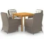 Brown 5-piece garden dining set by vidaXL, Garden sets - Ref: Foro24-3067728, Price: 669,84 €, Discount: %