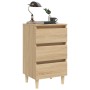 Mesita de noche patas madera maciza roble Sonoma 40x35x69 cm de vidaXL, Mesitas de noche - Ref: Foro24-805893, Precio: 62,01 ...