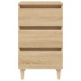 Mesita de noche patas madera maciza roble Sonoma 40x35x69 cm de vidaXL, Mesitas de noche - Ref: Foro24-805893, Precio: 62,01 ...