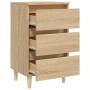 Mesita de noche patas madera maciza roble Sonoma 40x35x69 cm de vidaXL, Mesitas de noche - Ref: Foro24-805893, Precio: 62,01 ...