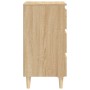 Mesita de noche patas madera maciza roble Sonoma 40x35x69 cm de vidaXL, Mesitas de noche - Ref: Foro24-805893, Precio: 62,01 ...