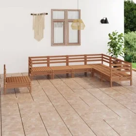 Gartenmöbel-Set 7-teilig aus massivem honigbraunem Kiefernholz von vidaXL, Gartensets - Ref: Foro24-3083037, Preis: 379,37 €,...