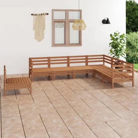 Gartenmöbel-Set 7-teilig aus massivem honigbraunem Kiefernholz von vidaXL, Gartensets - Ref: Foro24-3083037, Preis: 379,37 €,...