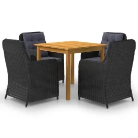 3067729 5 Piece Garden Dining Set Black (147875+2x46548) by vidaXL, Garden sets - Ref: Foro24-3067729, Price: 692,35 €, Disco...